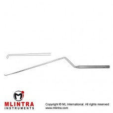 Landolt-Reulen Micro Hook Bayonet Shaped - Blunt - Rigid Stainless Steel, 26 cm - 10 1/4" Tip Size 1.7 mm